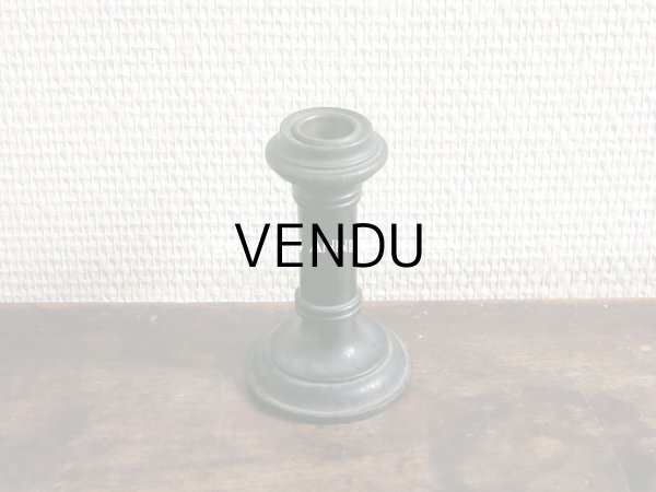 画像3: アンティーク  黒い木製の燭台 キャンドルホルダー (3)