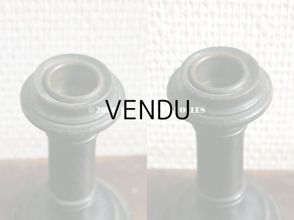 画像4: アンティーク  黒い木製の燭台 キャンドルホルダー (4)