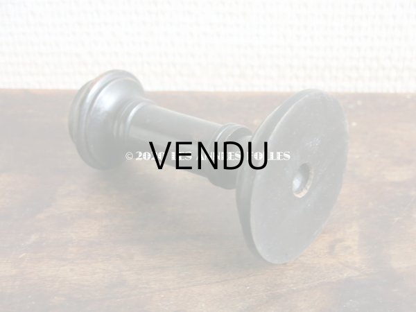 画像6: アンティーク  黒い木製の燭台 キャンドルホルダー (6)