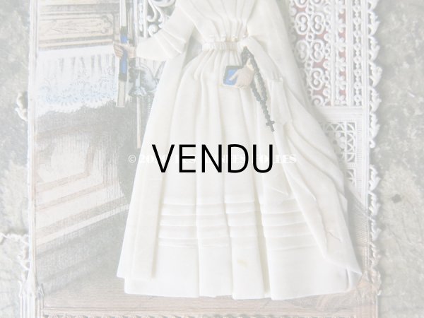 画像5: 1870年 アンティーク  初聖体のカニヴェ コミュ二オン レースの透かし柄 (5)