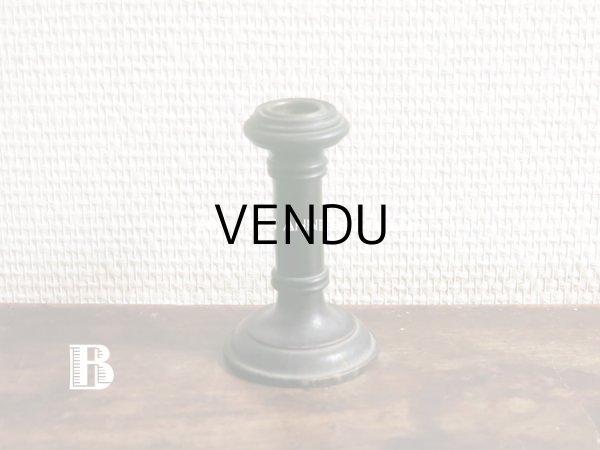 画像7: アンティーク  黒い木製の燭台 キャンドルホルダー (7)