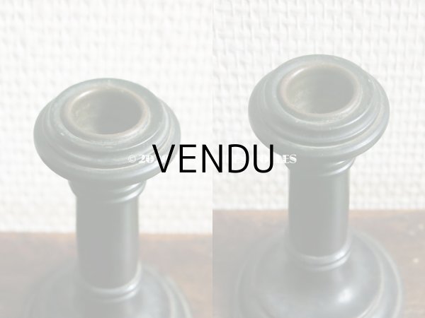 画像9: アンティーク  黒い木製の燭台 キャンドルホルダー (9)