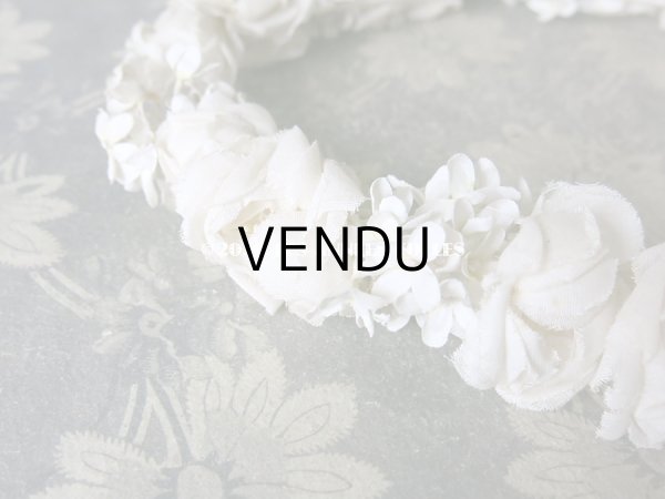 画像5: アンティーク 薔薇&ライラックの花冠 オフホワイト 布花のヘッドリース ティアラ (5)