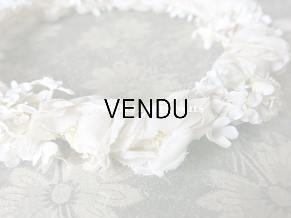 画像12: アンティーク 薔薇&ライラックの花冠 オフホワイト 布花のヘッドリース ティアラ (12)