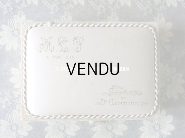 画像4: 1911年　アンティーク シルク製 初聖体のドラジェボックス プルミエール・コミュニオン (4)