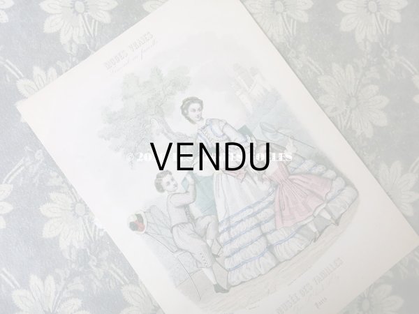 画像4: 1862年 アンティーク モード版画 モード雑誌 MODES VRAIES - MUSEE DES FAMILLES - (4)