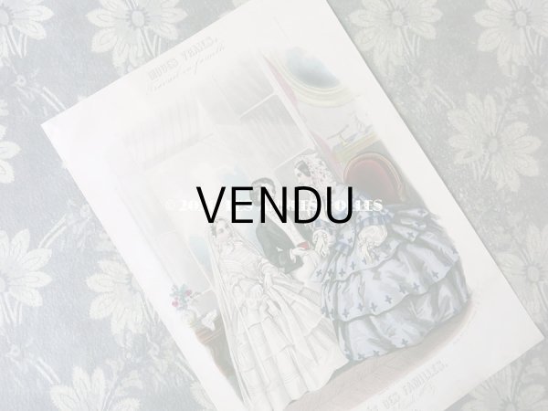 画像4: 1855年 アンティーク モード版画 モード雑誌 MODES VRAIES - MUSEE DES FAMILLES - (4)