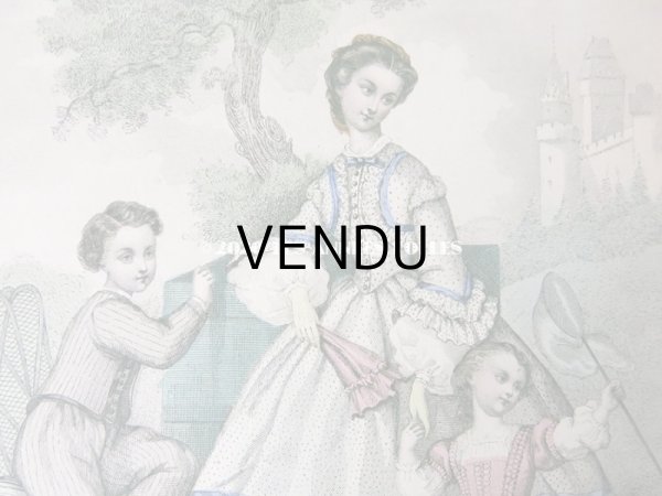 画像5: 1862年 アンティーク モード版画 モード雑誌 MODES VRAIES - MUSEE DES FAMILLES - (5)