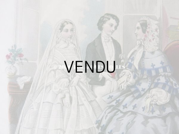 画像5: 1855年 アンティーク モード版画 モード雑誌 MODES VRAIES - MUSEE DES FAMILLES - (5)