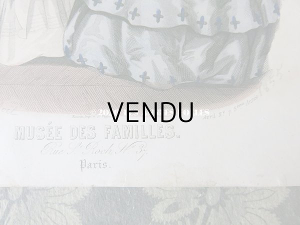 画像6: 1855年 アンティーク モード版画 モード雑誌 MODES VRAIES - MUSEE DES FAMILLES - (6)