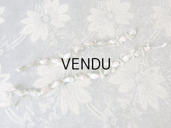 画像4: アンティーク シルク製 ロココトリム 3色の薔薇 パウダーピンク＆パウダーブルー ロココリボン 13.5〜15cm (4)