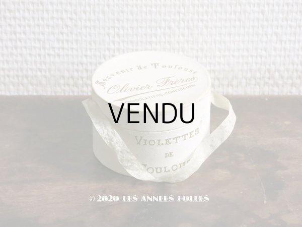 画像1: アンティーク 菫の砂糖菓子の紙箱 SOUVENIR DE TOULOUSE VIOLETTES DE TOULOUSE - OLIVIER FRERES - (1)