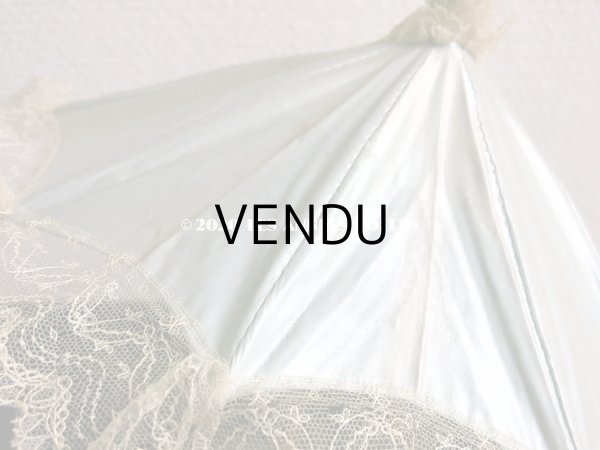 画像13: アンティーク  ドール用  パウダーブルーのパラソル 犬の頭のハンドル (13)