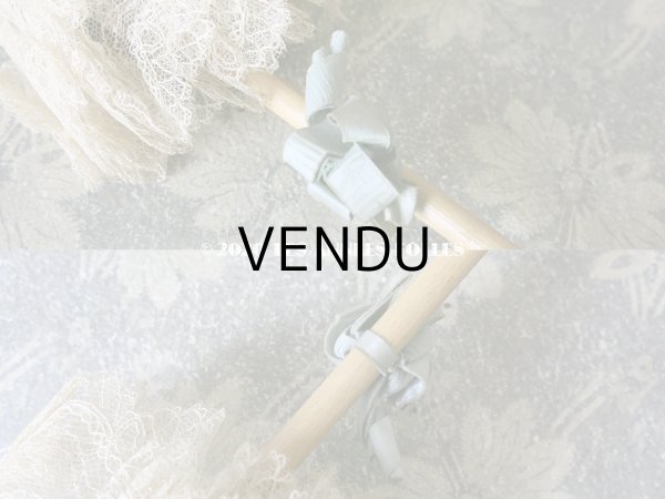 画像6: アンティーク  ドール用  パウダーブルーのパラソル 犬の頭のハンドル (6)