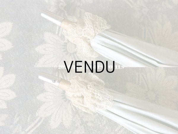 画像5: アンティーク  ドール用  パウダーブルーのパラソル 犬の頭のハンドル (5)