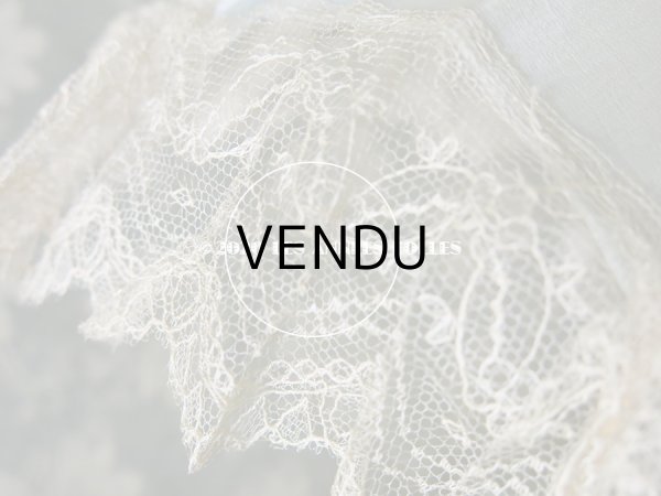 画像19: アンティーク  ドール用  パウダーブルーのパラソル 犬の頭のハンドル (19)