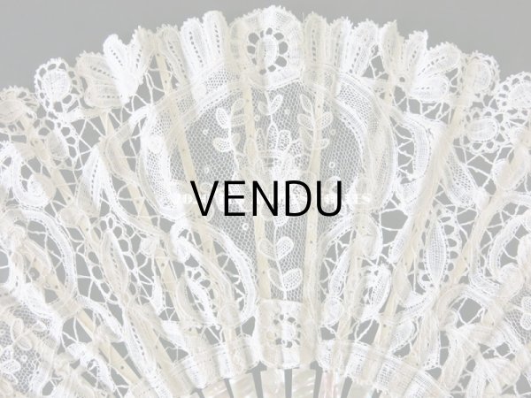 画像5: 19世紀 アンティーク ファン デュシェスレース＆ ポワン・ド・ガーズ  (5)