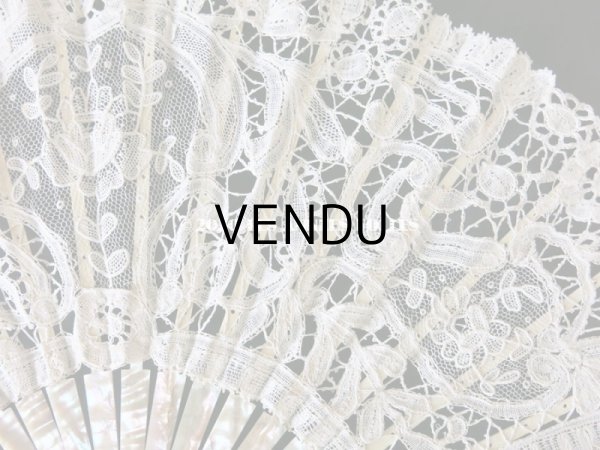 画像6: 19世紀 アンティーク ファン デュシェスレース＆ ポワン・ド・ガーズ  (6)