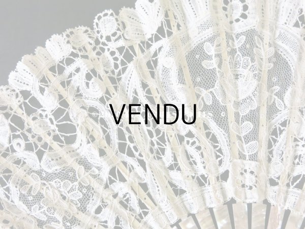 画像4: 19世紀 アンティーク ファン デュシェスレース＆ ポワン・ド・ガーズ  (4)