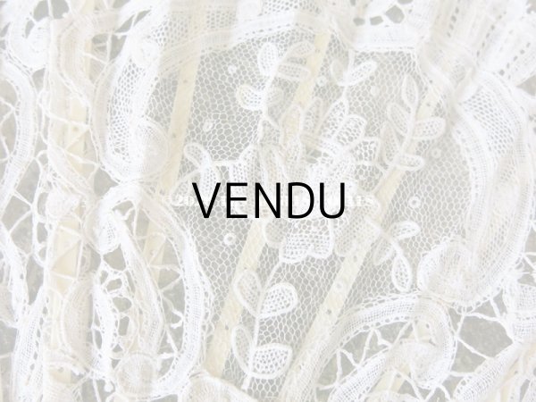 画像11: 19世紀 アンティーク ファン デュシェスレース＆ ポワン・ド・ガーズ  (11)