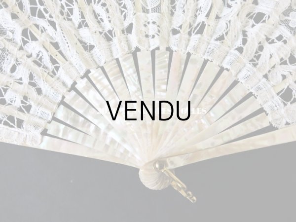 画像3: 19世紀 アンティーク ファン デュシェスレース＆ ポワン・ド・ガーズ  (3)