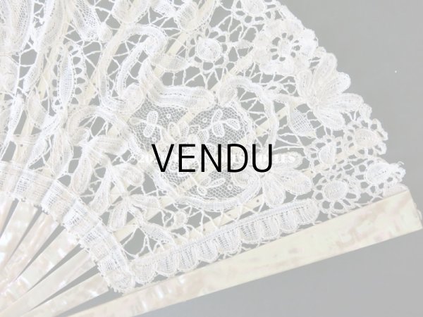 画像7: 19世紀 アンティーク ファン デュシェスレース＆ ポワン・ド・ガーズ  (7)