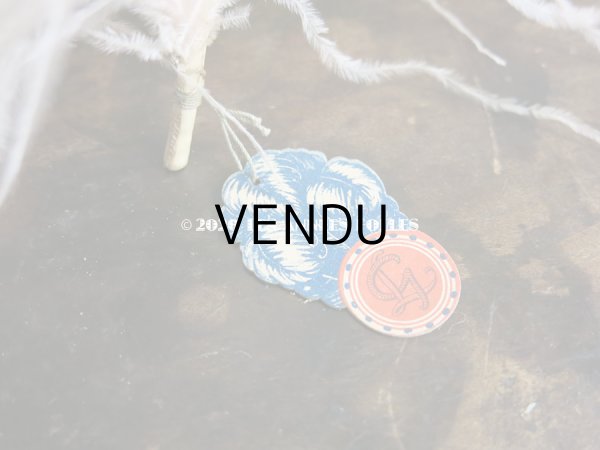 画像11: アンティーク 大きなフェザー ライラック & パウダーピンク 羽飾り オリジナルのラベル付き (11)