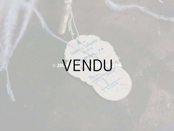 画像12: アンティーク 大きなフェザー ライラック & パウダーピンク 羽飾り オリジナルのラベル付き (12)