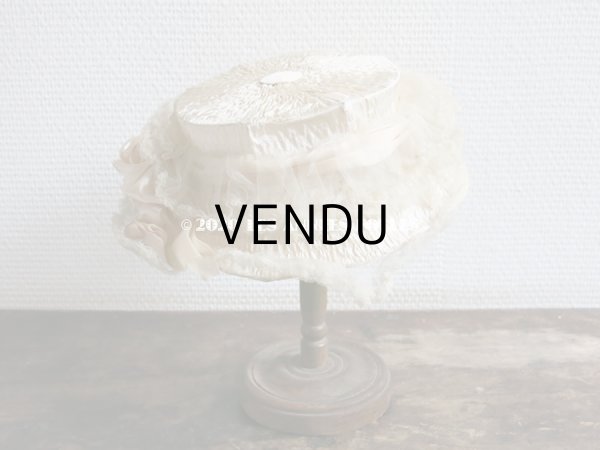 画像5: 19世紀末 アンティーク 小さな女の子用 帽子 箱付き パウダーピンクのシルクサテン＆シルクシフォン (5)