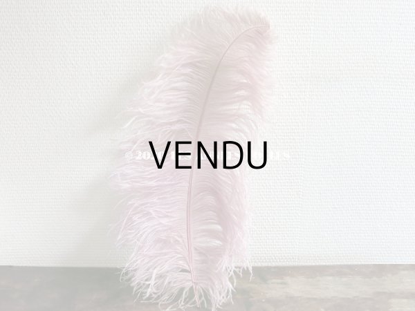 画像3: アンティーク 大きなフェザー ライラック & パウダーピンク 羽飾り オリジナルのラベル付き (3)