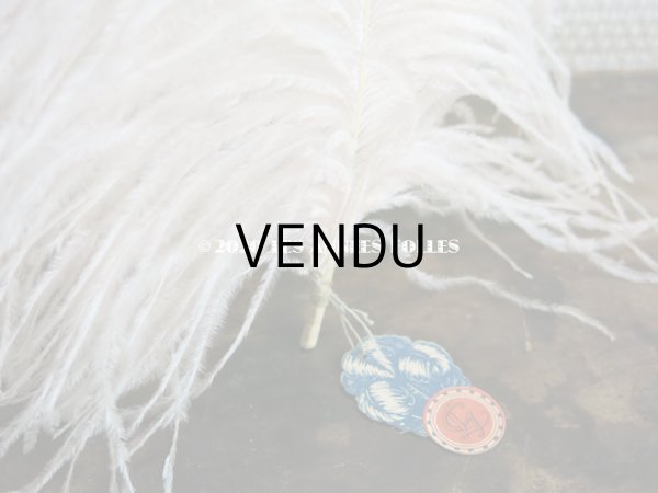 画像10: アンティーク 大きなフェザー ライラック & パウダーピンク 羽飾り オリジナルのラベル付き (10)