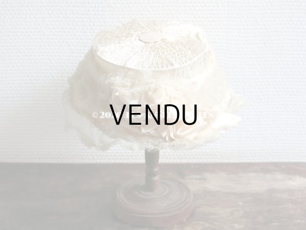 画像6: 19世紀末 アンティーク 小さな女の子用 帽子 箱付き パウダーピンクのシルクサテン＆シルクシフォン (6)