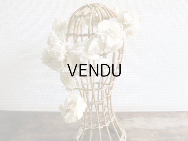 画像4: アンティーク 薔薇とその蕾の花冠 オフホワイト 布花のヘッドリース ティアラ (4)