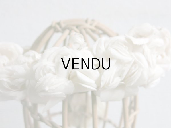 画像13: アンティーク 薔薇とその蕾の花冠 オフホワイト 布花のヘッドリース ティアラ (13)