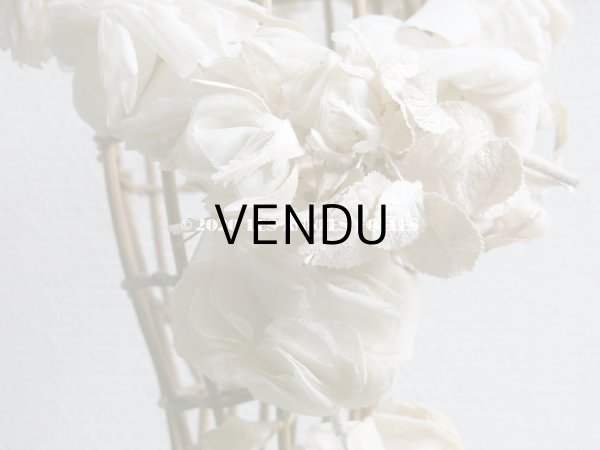 画像9: アンティーク 薔薇とその蕾の花冠 オフホワイト 布花のヘッドリース ティアラ (9)