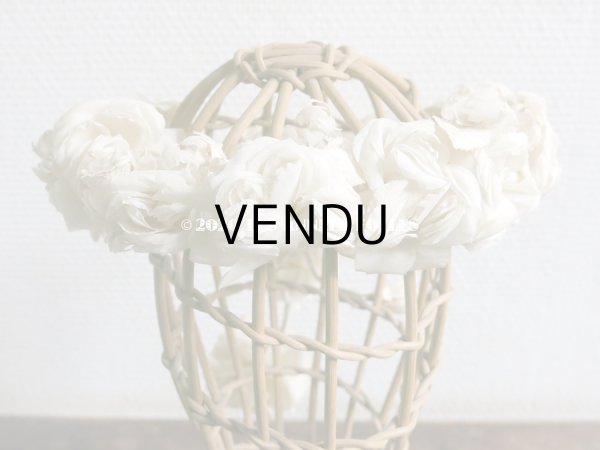 画像5: アンティーク 薔薇とその蕾の花冠 オフホワイト 布花のヘッドリース ティアラ (5)