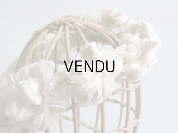 画像7: アンティーク 薔薇とその蕾の花冠 オフホワイト 布花のヘッドリース ティアラ (7)