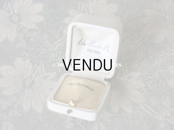 画像6: アンティーク ジュエリーボックス 金彩入り オフホワイト リングボックス (6)