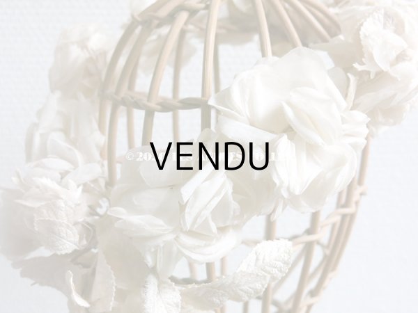 画像8: アンティーク 薔薇とその蕾の花冠 オフホワイト 布花のヘッドリース ティアラ (8)