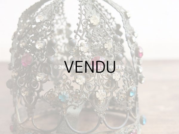 画像11: 19世紀 アンティーク ピンク＆ブルー＆クリアの石付き 聖母マリア＆幼いキリストの王冠 (11)