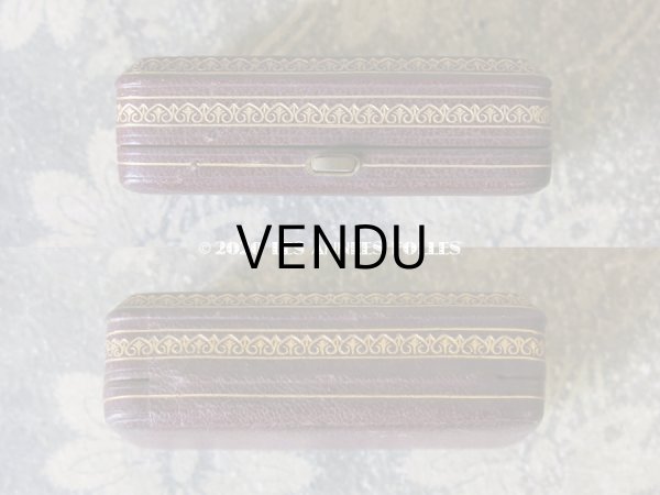 画像5: アンティーク 本革製　金彩＆イニシャル入り ジュエリーボックス  (5)