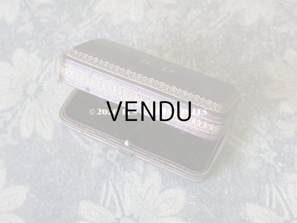 画像7: アンティーク 本革製　金彩＆イニシャル入り ジュエリーボックス  (7)