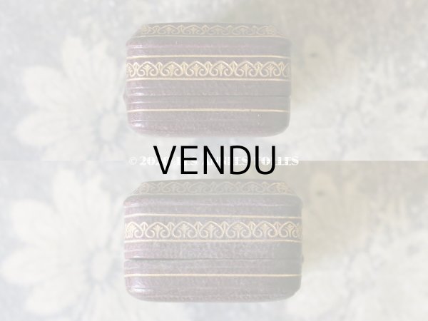 画像6: アンティーク 本革製　金彩＆イニシャル入り ジュエリーボックス  (6)