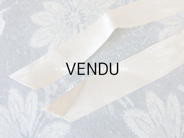 画像10: アンティーク シルクシフォンのフリル & フィレレースのハンキーケース　ポシェット アイボリー色 (10)