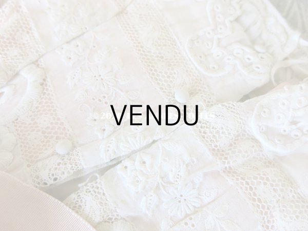 画像14: 1900年代 アンティーク ピンクのリボンが結ばれた少女のアンサンブル コルサージュ & スカート  (14)