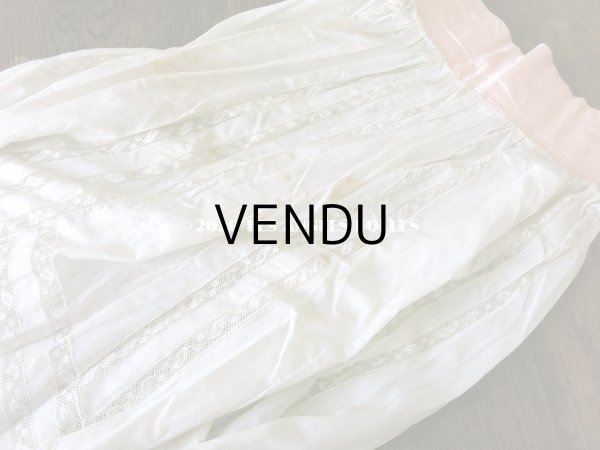 画像19: 1900年代 アンティーク ピンクのリボンが結ばれた少女のアンサンブル コルサージュ & スカート  (19)