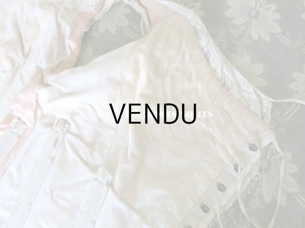 画像18: 1900年代 アンティーク ピンクのリボンが結ばれた少女のアンサンブル コルサージュ & スカート  (18)