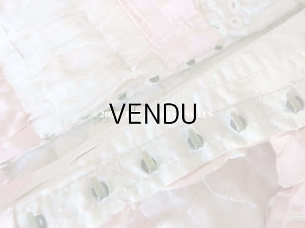 画像13: 1900年代 アンティーク ピンクのリボンが結ばれた少女のアンサンブル コルサージュ & スカート  (13)