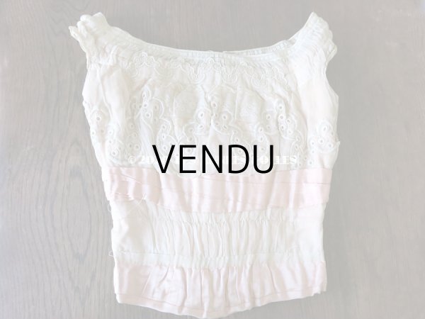 画像3: 1900年代 アンティーク ピンクのリボンが結ばれた少女のアンサンブル コルサージュ & スカート  (3)