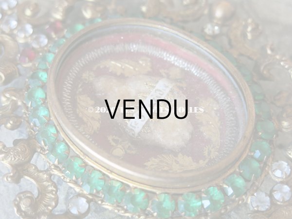 画像4: 19世紀 アンティーク ルリケール 聖遺物のペンダント クロス＆ラインストーン 聖人の遺品 (4)